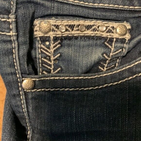 Poundgirl Rhinestone studded appliqué jeans-size 7 - Picture 5 of 7